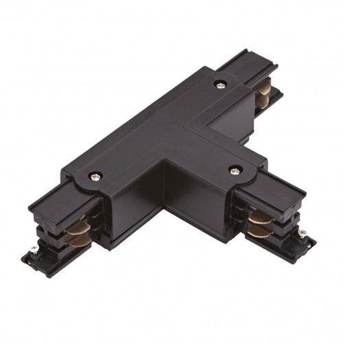 T-connector 3-fase rail | Links | Zwart | Kunststof | Pro-Track