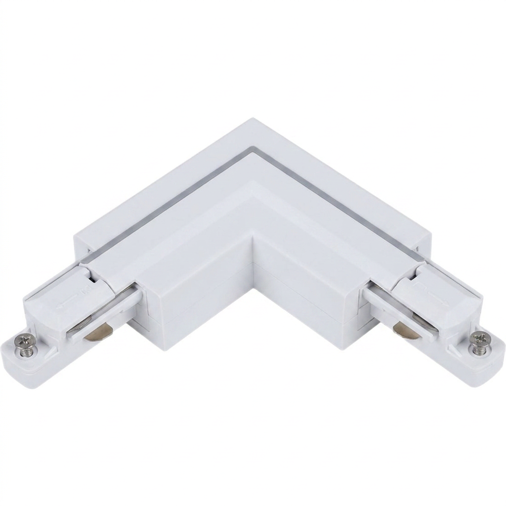 L-connector 1-fase rail | Hoek 90 graden | Wit | Kunststof | Pro-Track