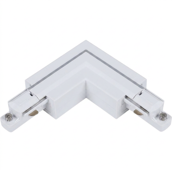 L-connector 1-fase rail | Hoek 90 graden | Wit | Kunststof | Pro-Track