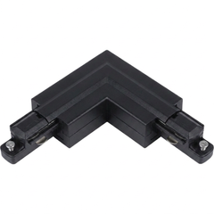 L-connector 1-fase rail | Hoek 90 graden | Zwart | Kunststof | Pro-Track