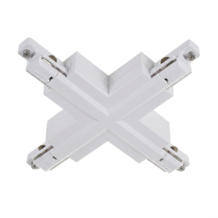 X-connector 1-fase rail | Kruis 4-weg | Wit | Kunststof | Pro-Track
