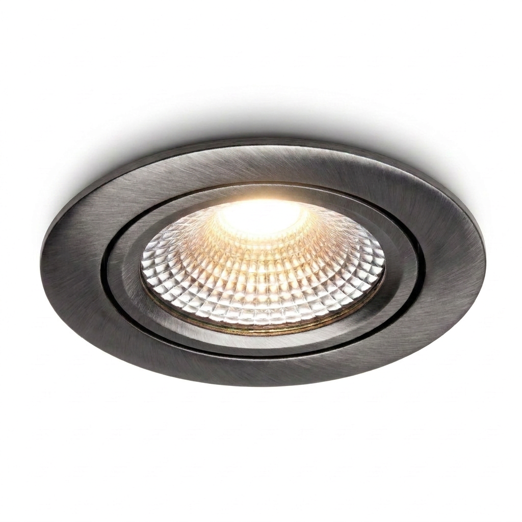 LED Inbouwspot Geborsteld Gunmetal | 5 W | Zaagmaat 68-75 mm | Kantelbaar | 4 Lichtstanden | Tiran