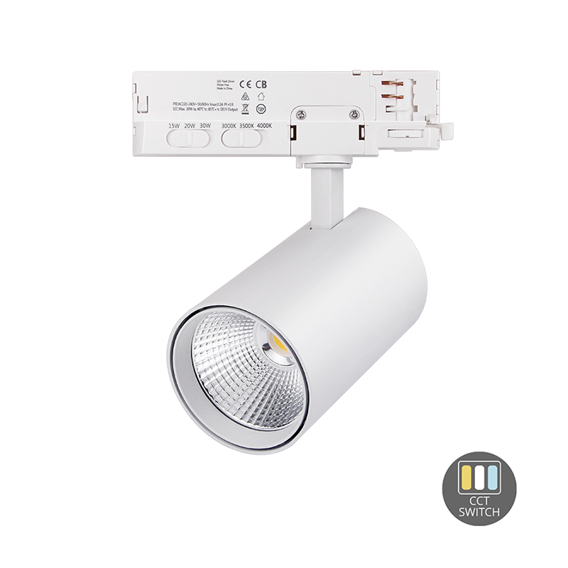 3-Fase Railspot | Rosalin | 10W-20W-30W | Wit | Dimbaar | CCT-Switch