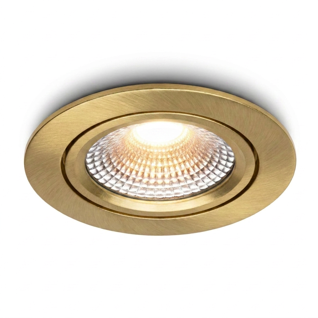 LED Inbouwspot Geborsteld Goud | 5 W | Zaagmaat 68-75 mm | Kantelbaar | 4 Lichtstanden | Tiran