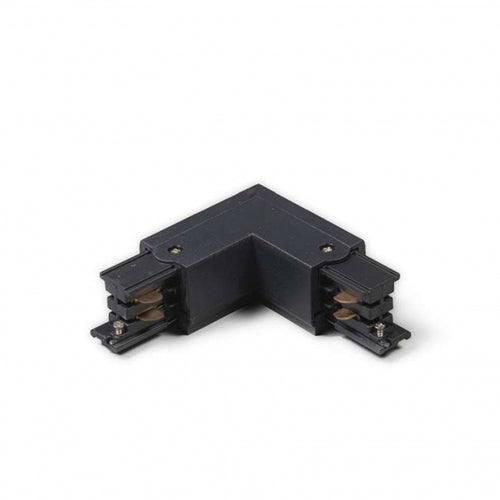 L-connector 3-fase rail | Hoek 90 graden | Zwart | Kunststof | Pro-Track