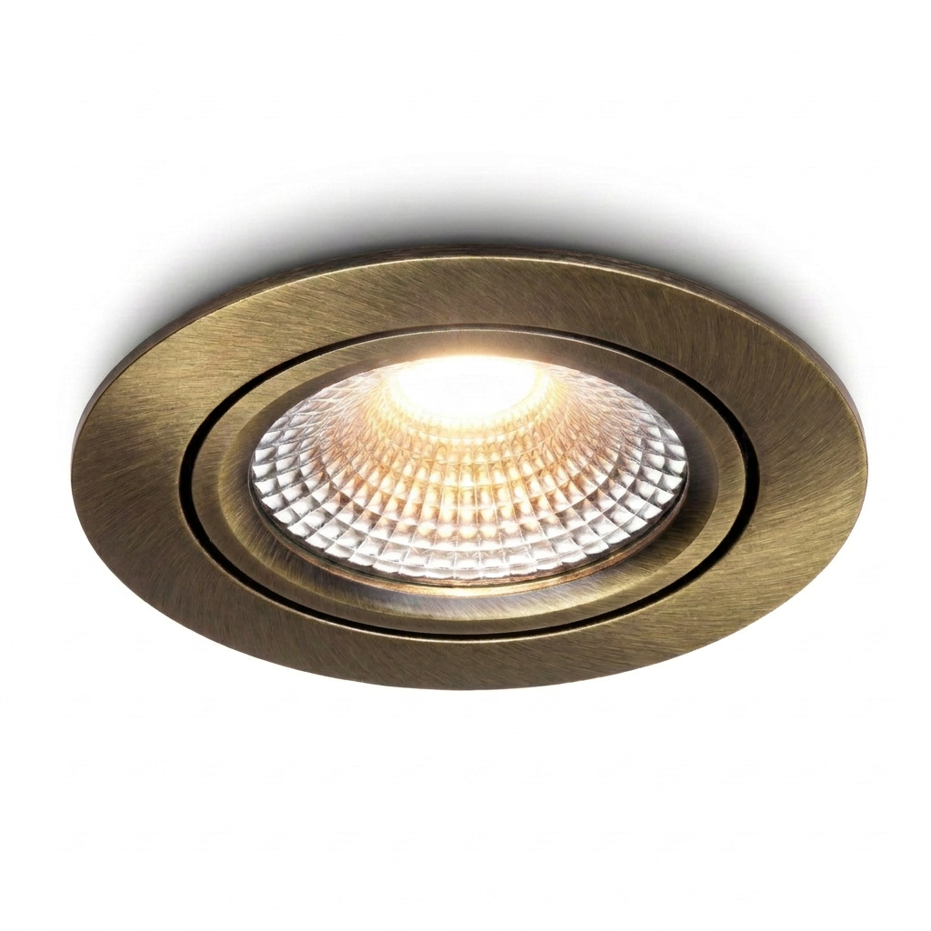LED Inbouwspot Geborsteld Messing | 5 W | Zaagmaat 68-75 mm | Kantelbaar | 4 Lichtstanden | Tiran