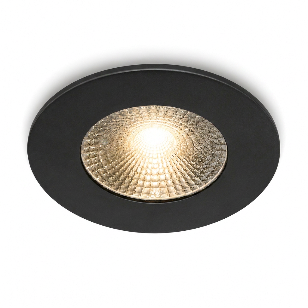 LED-Möbelstrahler / Küchenstrahler | Einbauhöhe 13 mm | 3 Watt | Ø 55 mm | Dimmbar | 200–240 V | IP21 | Schwarz | CLARA