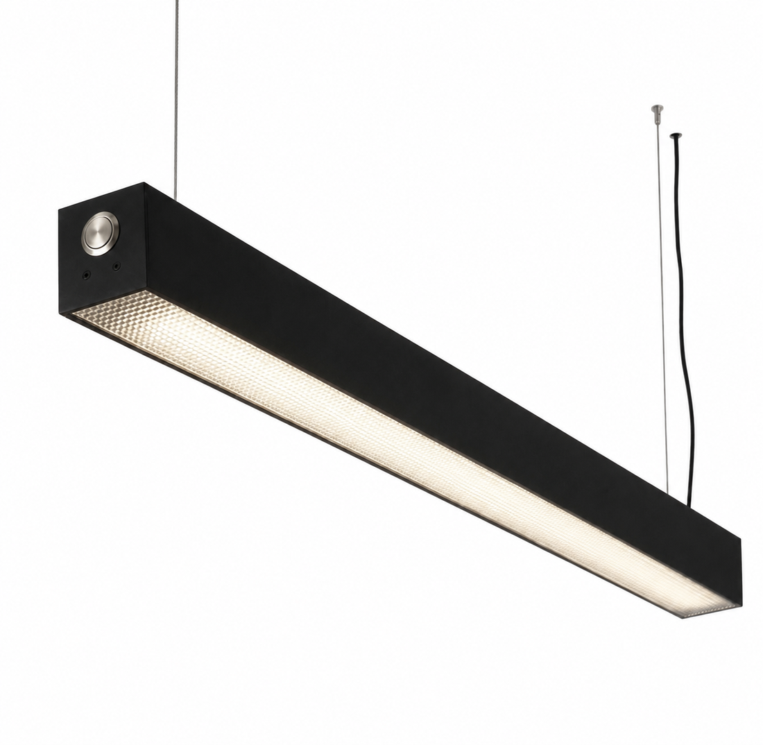 LED Lichtlijn Kantoor | QUANTORE | 24W | 112 cm | Dimbaar (Push to Dim) | Zwart | UGR<19 | Premium Series