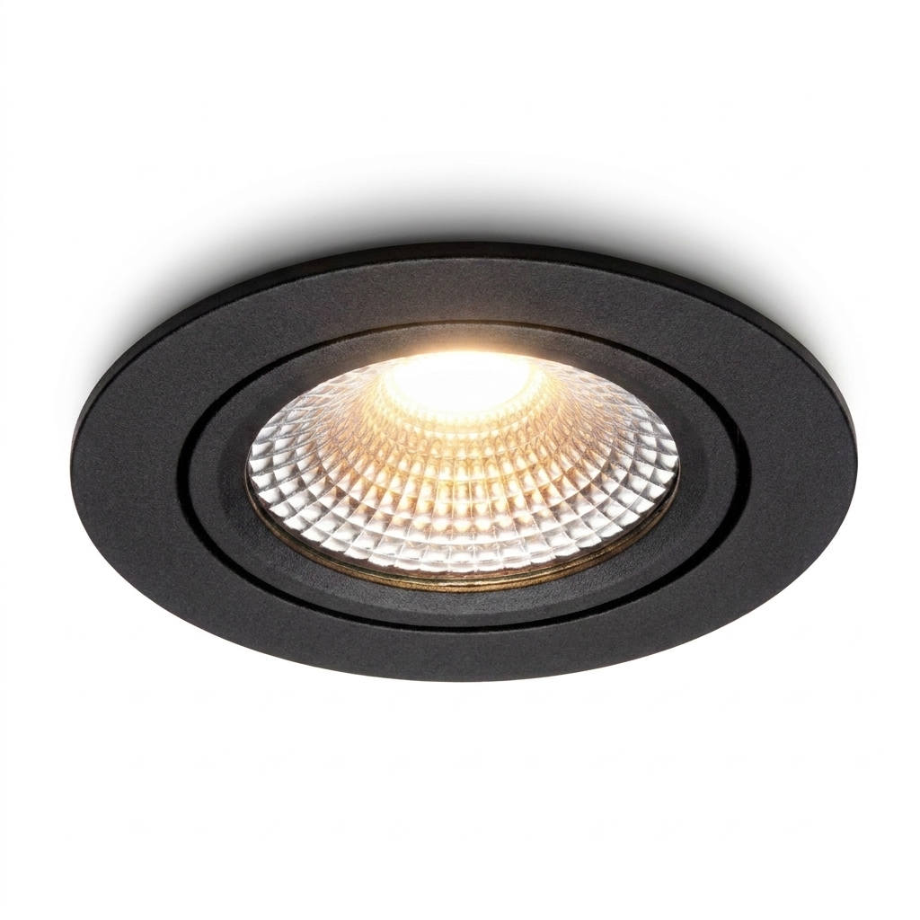LED Recessed Spotlight Black | 5 W | Saw hole 68-75 mm | Tiltable | 4 Light Modes | Tiran